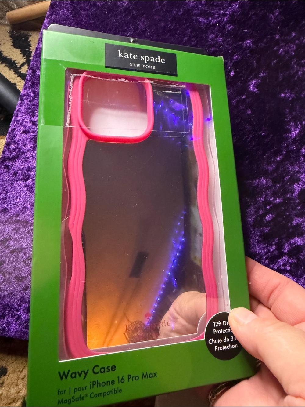 Kate Spade ♠️ Wavy Clear iPhone Case with Pink Trim